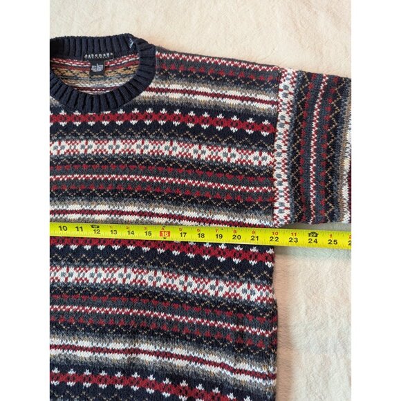 Consensus Sportswear Vintage 90s Geometric Striped Knit Sweater / Size L / USA - Picture 5 of 8